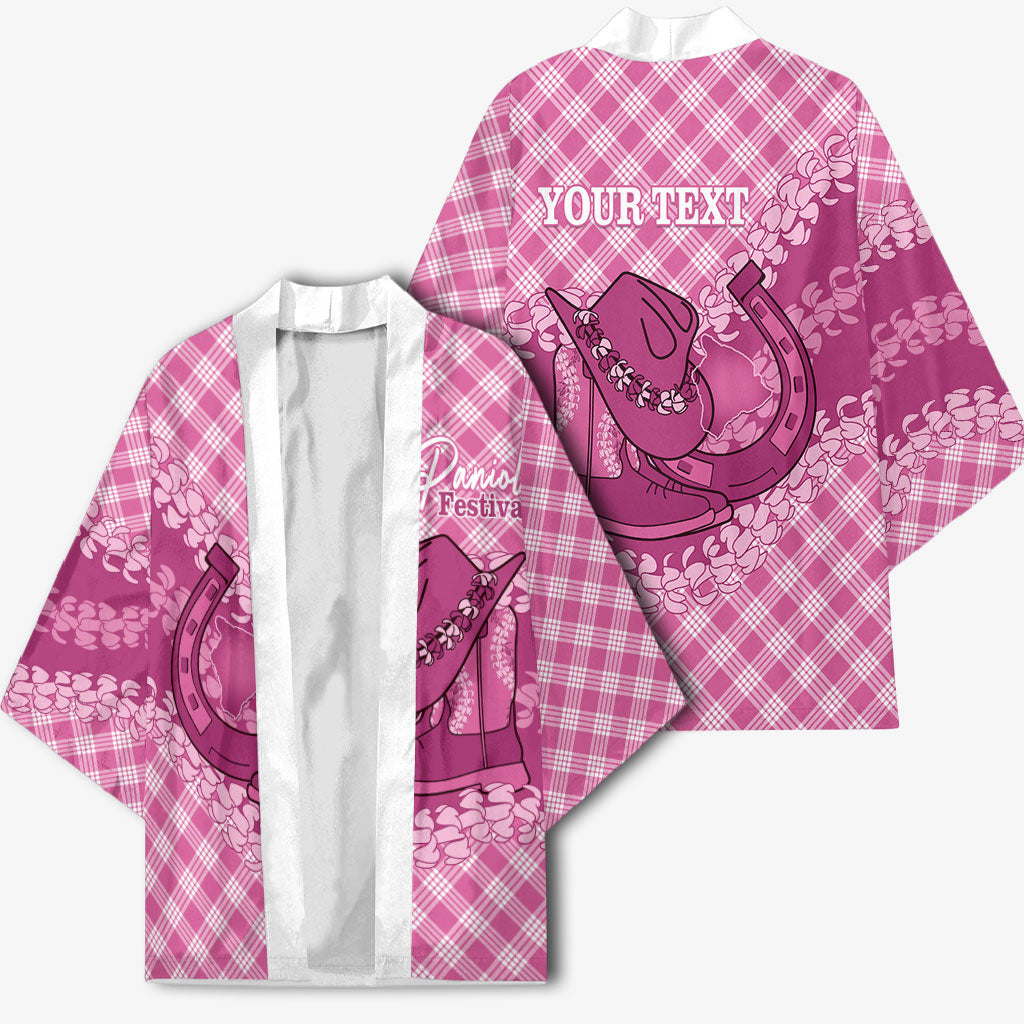 Alaka Hawaii Cowboy Palaka Motifs Personalised Kimono Paniolo Festival Puakenikeni Lei LT14 - Polynesian Pride