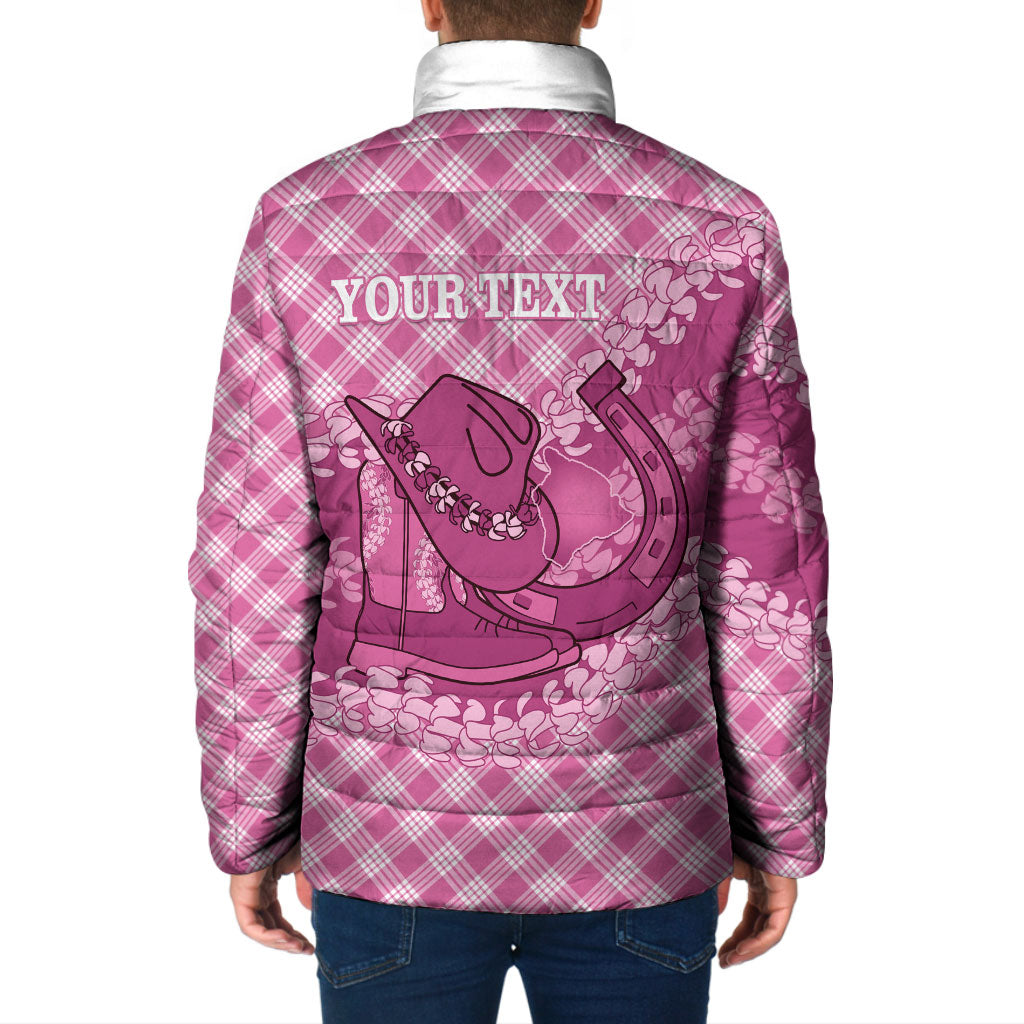 Alaka Hawaii Cowboy Palaka Motifs Personalised Padded Jacket Paniolo Festival Puakenikeni Lei LT14 - Polynesian Pride