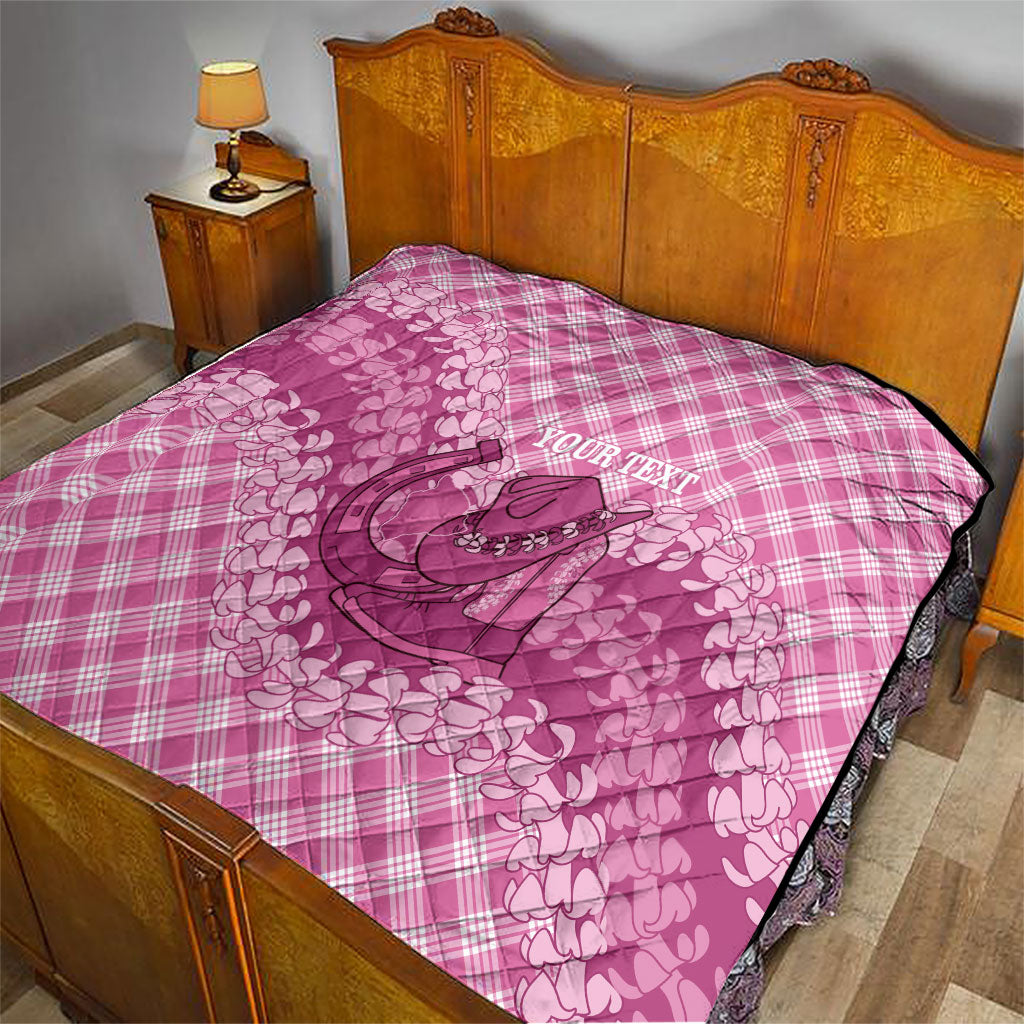 Alaka Hawaii Cowboy Palaka Motifs Personalised Quilt Paniolo Festival Puakenikeni Lei LT14 - Polynesian Pride