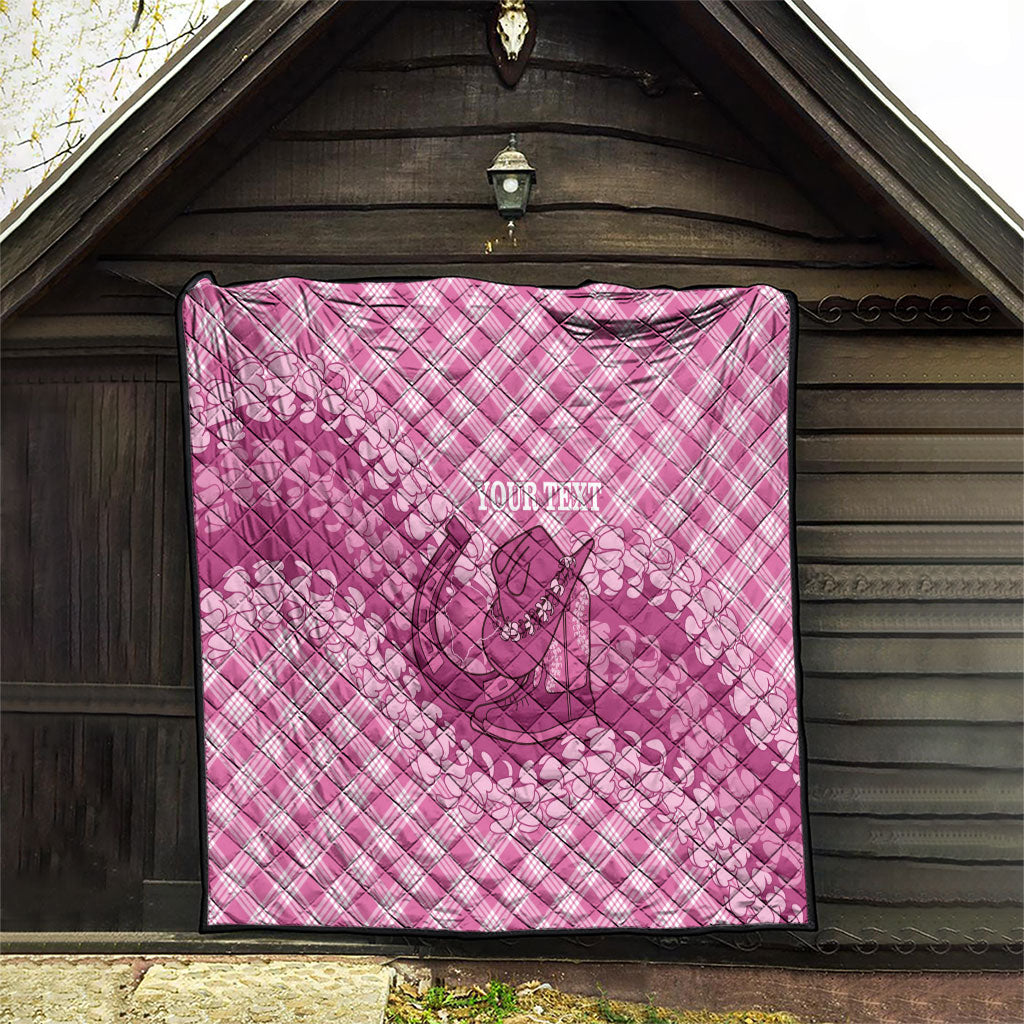 Alaka Hawaii Cowboy Palaka Motifs Personalised Quilt Paniolo Festival Puakenikeni Lei LT14 - Polynesian Pride