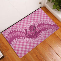 Alaka Hawaii Cowboy Palaka Motifs Personalised Rubber Doormat Paniolo Festival Puakenikeni Lei LT14 - Polynesian Pride