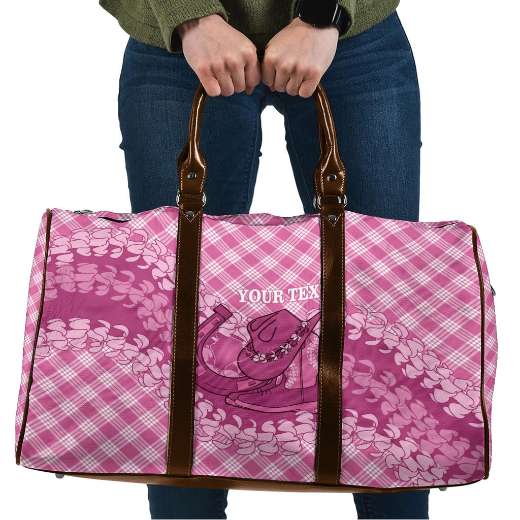 Alaka Hawaii Cowboy Palaka Motifs Personalised Travel Bag Paniolo Festival Puakenikeni Lei