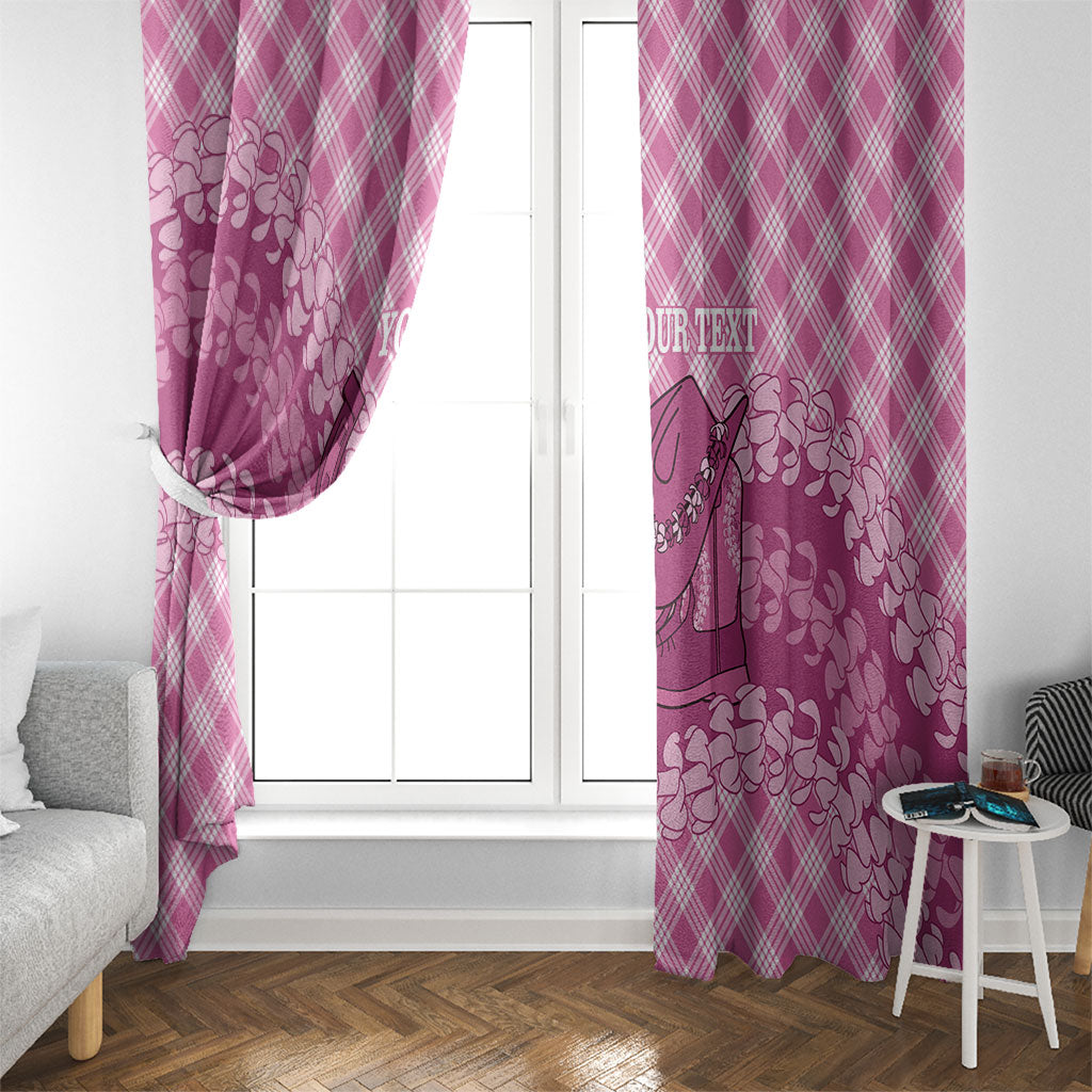 Alaka Hawaii Cowboy Palaka Motifs Personalised Window Curtain Paniolo Festival Puakenikeni Lei LT14 - Polynesian Pride
