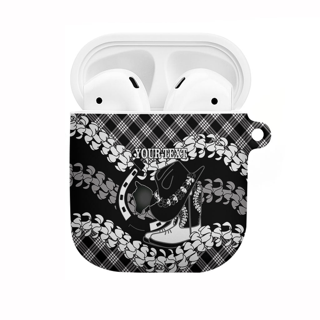 Eleele Hawaii Cowboy Palaka Motifs Personalised AirPods Case Paniolo Festival Puakenikeni Lei