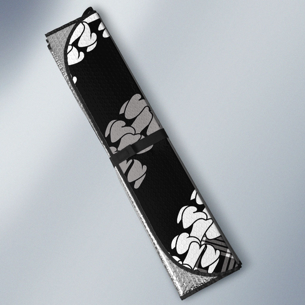 Eleele Hawaii Cowboy Palaka Motifs Personalised Auto Sun Shade Paniolo Festival Puakenikeni Lei LT14 - Polynesian Pride