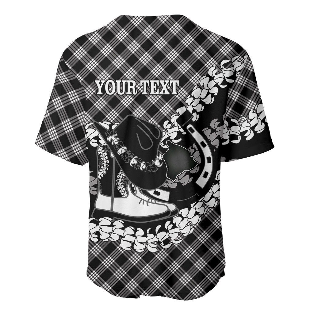 Eleele Hawaii Cowboy Palaka Motifs Personalised Baseball Jersey Paniolo Festival Puakenikeni Lei LT14 - Polynesian Pride