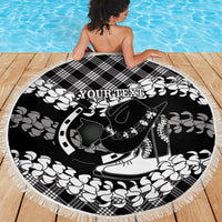 Eleele Hawaii Cowboy Palaka Motifs Personalised Beach Blanket Paniolo Festival Puakenikeni Lei LT14 - Polynesian Pride