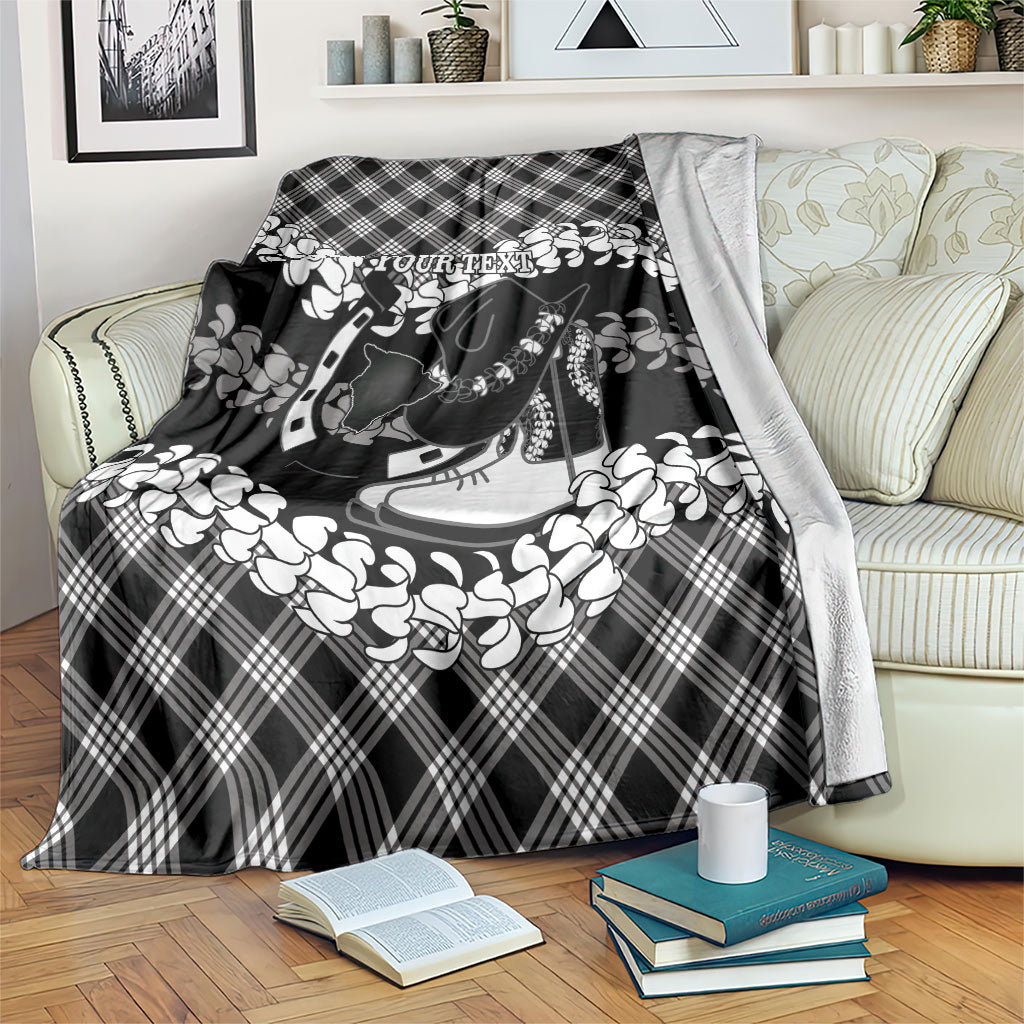 Eleele Hawaii Cowboy Palaka Motifs Personalised Blanket Paniolo Festival Puakenikeni Lei