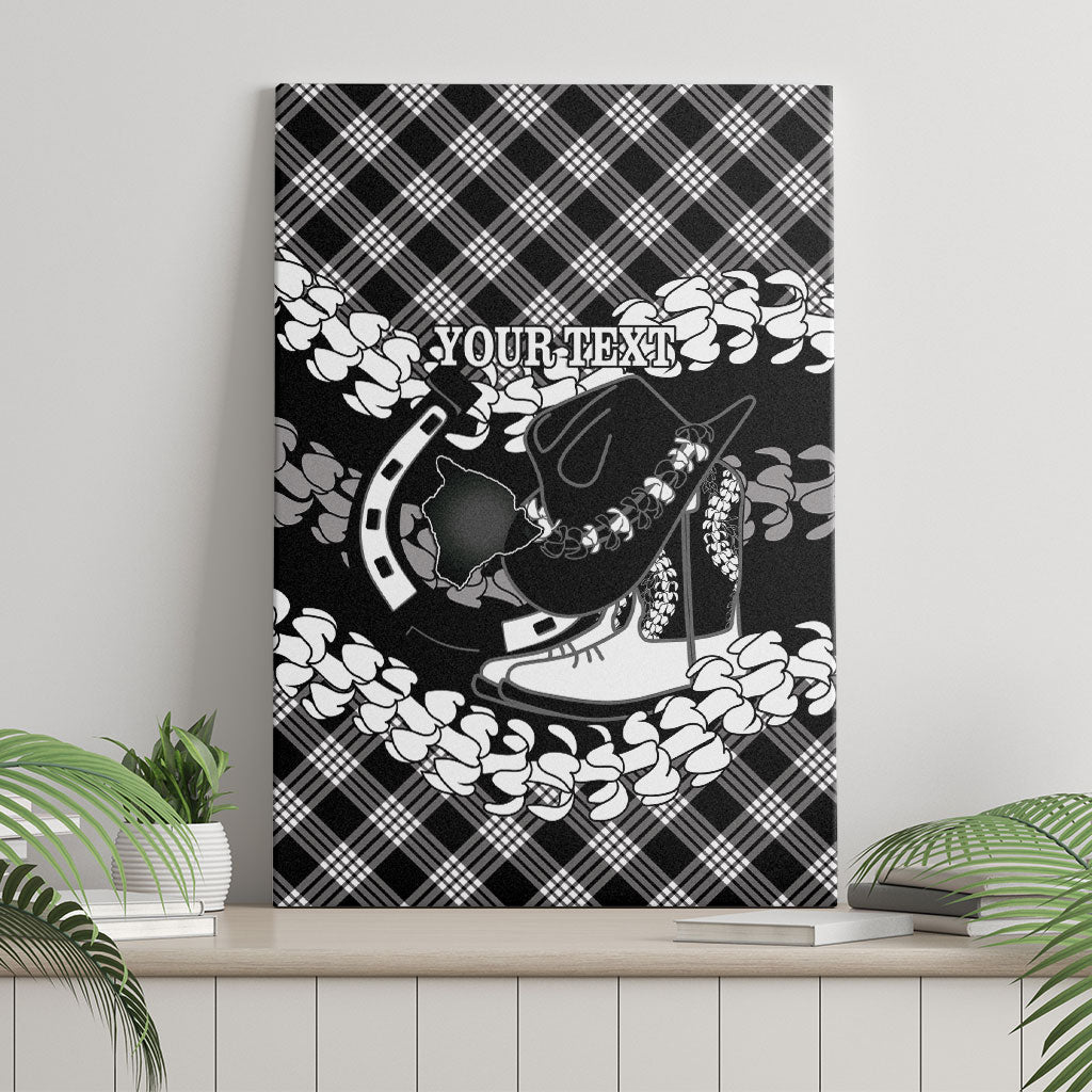 Eleele Hawaii Cowboy Palaka Motifs Personalised Canvas Wall Art Paniolo Festival Puakenikeni Lei LT14 - Polynesian Pride