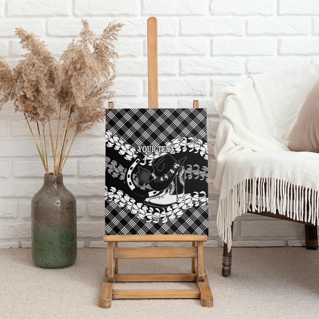 Eleele Hawaii Cowboy Palaka Motifs Personalised Canvas Wall Art Paniolo Festival Puakenikeni Lei LT14 - Polynesian Pride