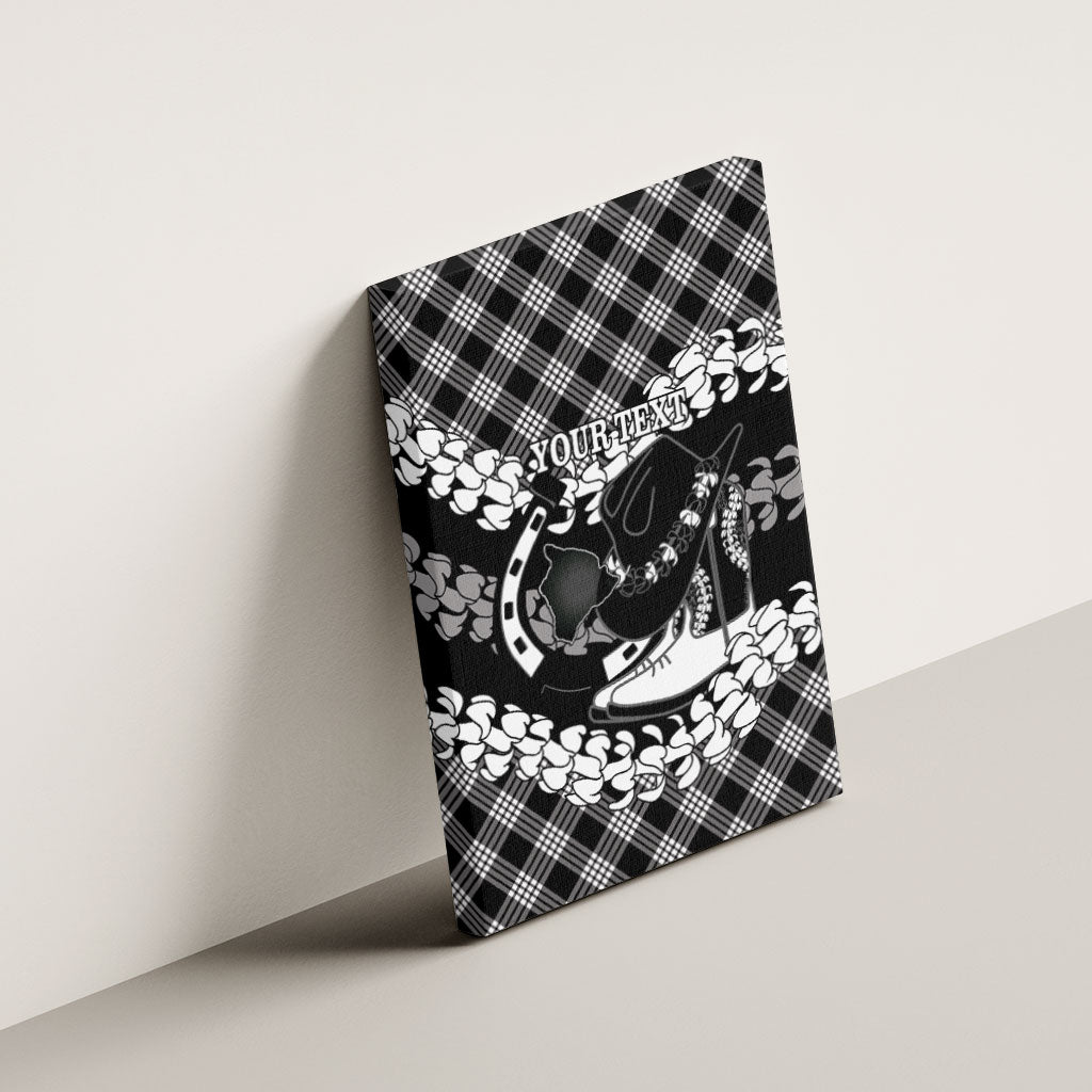 Eleele Hawaii Cowboy Palaka Motifs Personalised Canvas Wall Art Paniolo Festival Puakenikeni Lei LT14 - Polynesian Pride