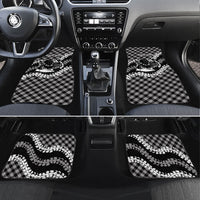 Eleele Hawaii Cowboy Palaka Motifs Personalised Car Mats Paniolo Festival Puakenikeni Lei LT14 Set 4pcs Black - Polynesian Pride