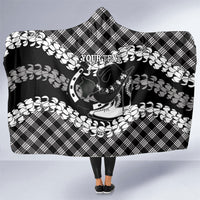 Eleele Hawaii Cowboy Palaka Motifs Personalised Hooded Blanket Paniolo Festival Puakenikeni Lei LT14 One Size Black - Polynesian Pride