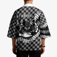 Eleele Hawaii Cowboy Palaka Motifs Personalised Kimono Paniolo Festival Puakenikeni Lei LT14 - Polynesian Pride