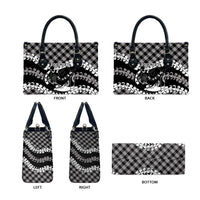Eleele Hawaii Cowboy Palaka Motifs Personalised Leather Bag Paniolo Festival Puakenikeni Lei LT14 - Polynesian Pride