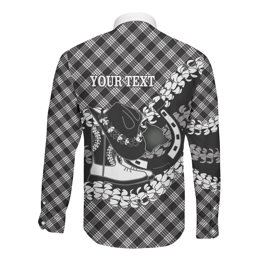 Eleele Hawaii Cowboy Palaka Motifs Personalised Long Sleeve Button Shirt Paniolo Festival Puakenikeni Lei LT14 - Polynesian Pride