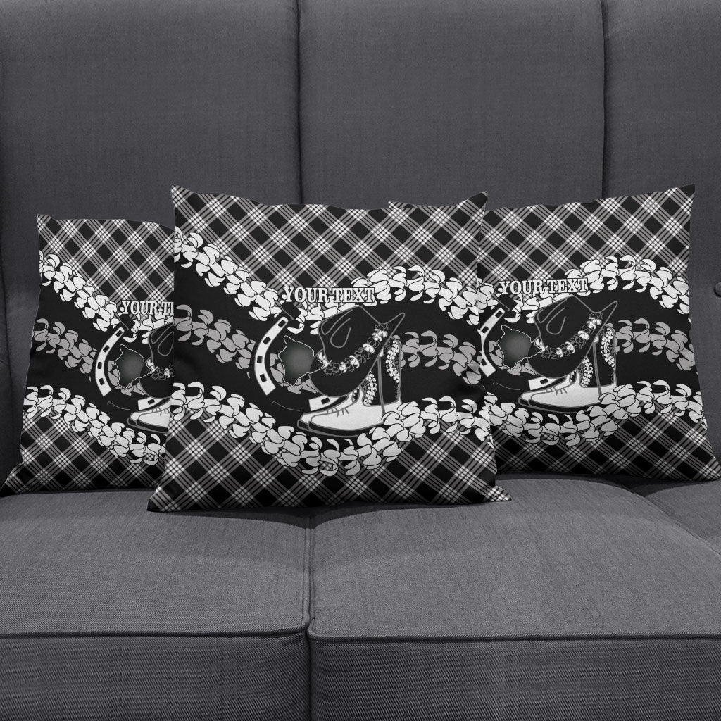 Eleele Hawaii Cowboy Palaka Motifs Personalised Pillow Cover Paniolo Festival Puakenikeni Lei LT14 - Polynesian Pride