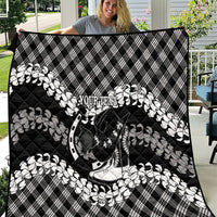 Eleele Hawaii Cowboy Palaka Motifs Personalised Quilt Paniolo Festival Puakenikeni Lei LT14 Black - Polynesian Pride