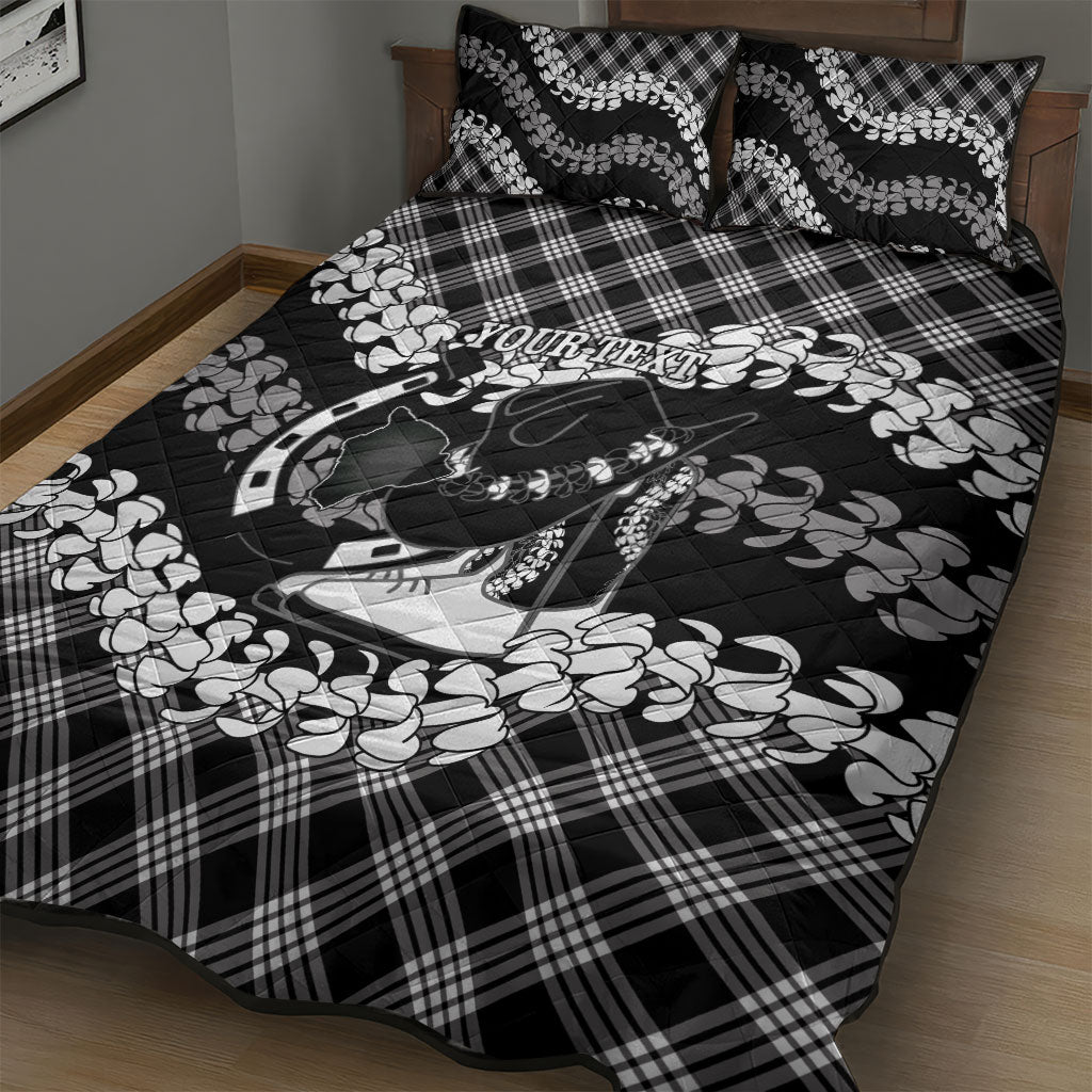 Eleele Hawaii Cowboy Palaka Motifs Personalised Quilt Bed Set Paniolo Festival Puakenikeni Lei LT14 - Polynesian Pride