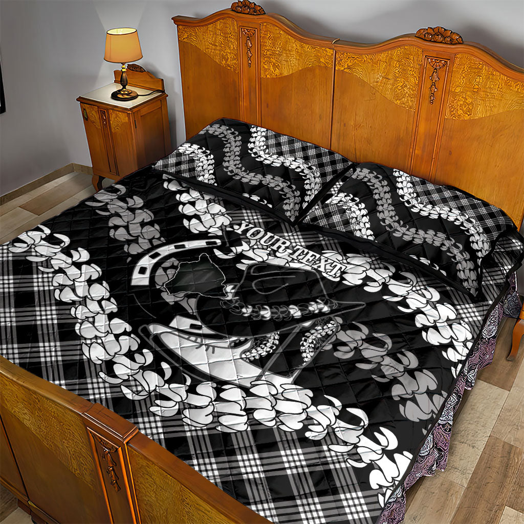 Eleele Hawaii Cowboy Palaka Motifs Personalised Quilt Bed Set Paniolo Festival Puakenikeni Lei LT14 - Polynesian Pride