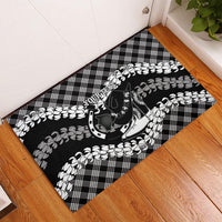 Eleele Hawaii Cowboy Palaka Motifs Personalised Rubber Doormat Paniolo Festival Puakenikeni Lei LT14 - Polynesian Pride