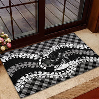 Eleele Hawaii Cowboy Palaka Motifs Personalised Rubber Doormat Paniolo Festival Puakenikeni Lei LT14 - Polynesian Pride