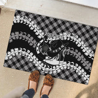 Eleele Hawaii Cowboy Palaka Motifs Personalised Rubber Doormat Paniolo Festival Puakenikeni Lei LT14 - Polynesian Pride