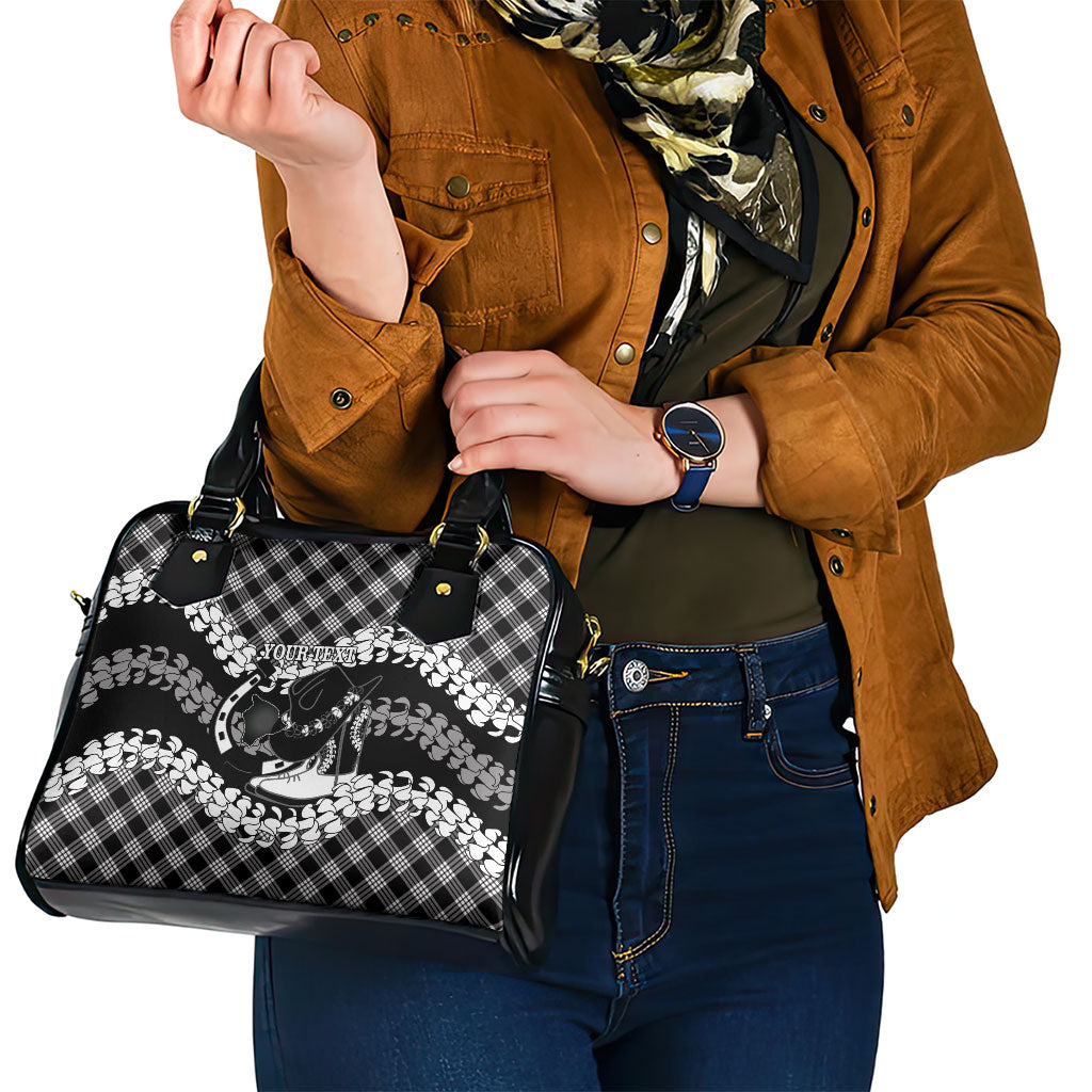 Eleele Hawaii Cowboy Palaka Motifs Personalised Shoulder Handbag Paniolo Festival Puakenikeni Lei LT14 - Polynesian Pride