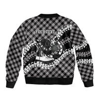 Eleele Hawaii Cowboy Palaka Motifs Personalised Sleeve Zip Bomber Jacket Paniolo Festival Puakenikeni Lei LT14 - Polynesian Pride
