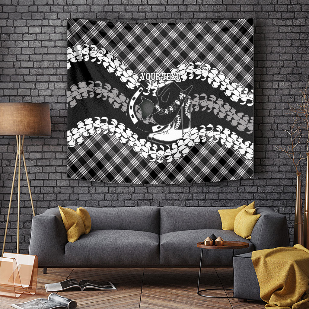 Eleele Hawaii Cowboy Palaka Motifs Personalised Tapestry Paniolo Festival Puakenikeni Lei