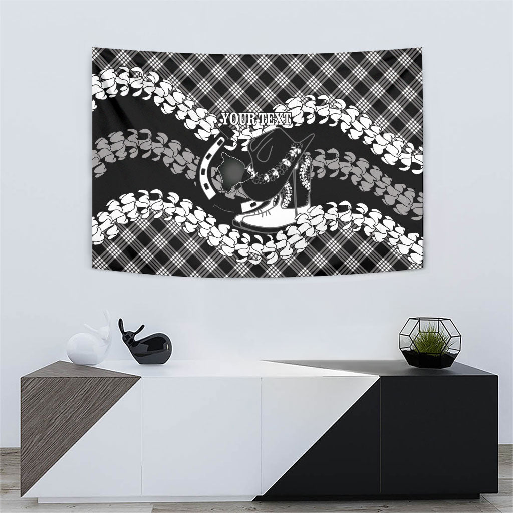 Eleele Hawaii Cowboy Palaka Motifs Personalised Tapestry Paniolo Festival Puakenikeni Lei LT14 - Polynesian Pride