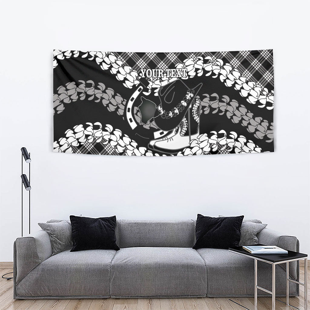 Eleele Hawaii Cowboy Palaka Motifs Personalised Tapestry Paniolo Festival Puakenikeni Lei LT14 - Polynesian Pride