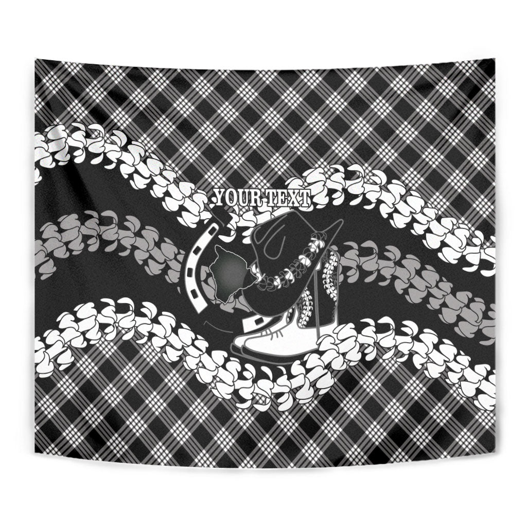 Eleele Hawaii Cowboy Palaka Motifs Personalised Tapestry Paniolo Festival Puakenikeni Lei LT14 - Polynesian Pride