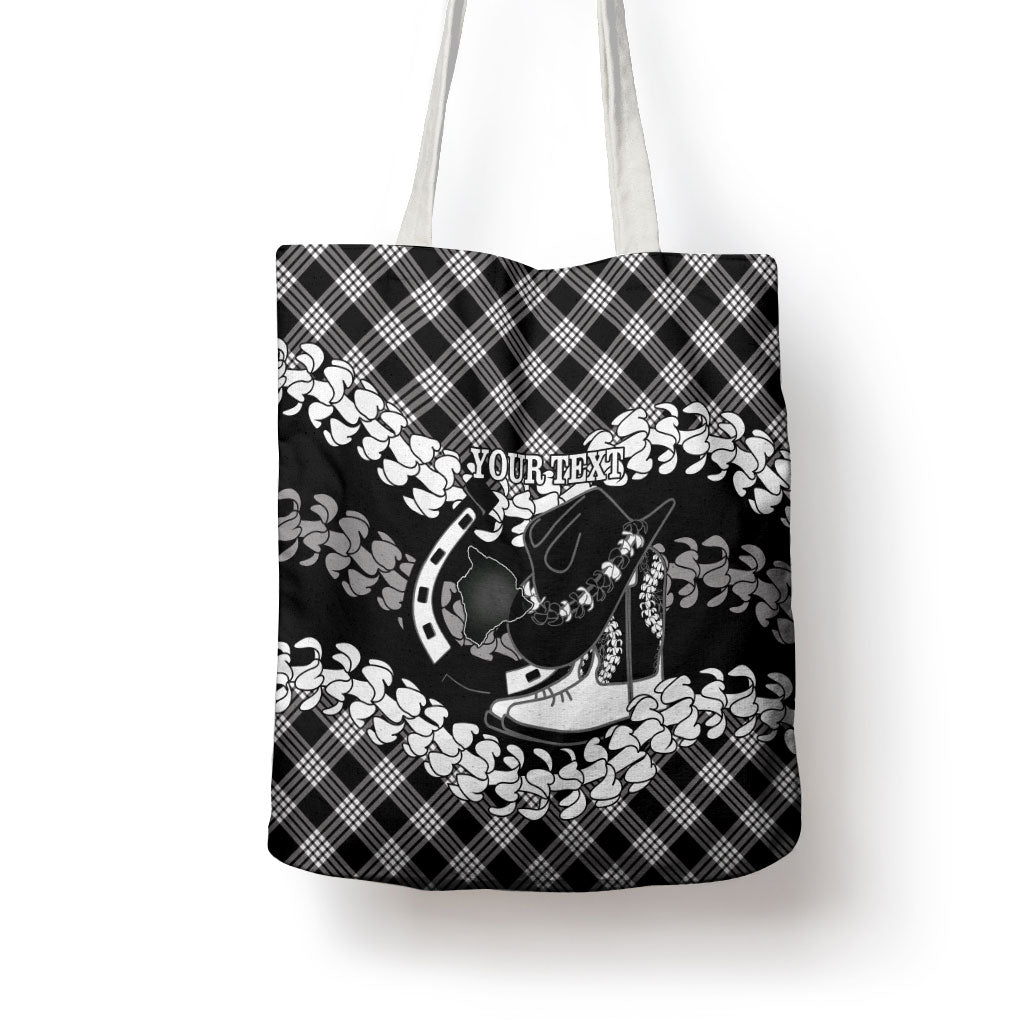 Eleele Hawaii Cowboy Palaka Motifs Personalised Tote Bag Paniolo Festival Puakenikeni Lei LT14 - Polynesian Pride