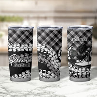 Eleele Hawaii Cowboy Palaka Motifs Personalised Tumbler Cup Paniolo Festival Puakenikeni Lei LT14 - Polynesian Pride