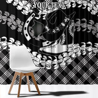 Eleele Hawaii Cowboy Palaka Motifs Personalised Window Curtain Paniolo Festival Puakenikeni Lei LT14 - Polynesian Pride