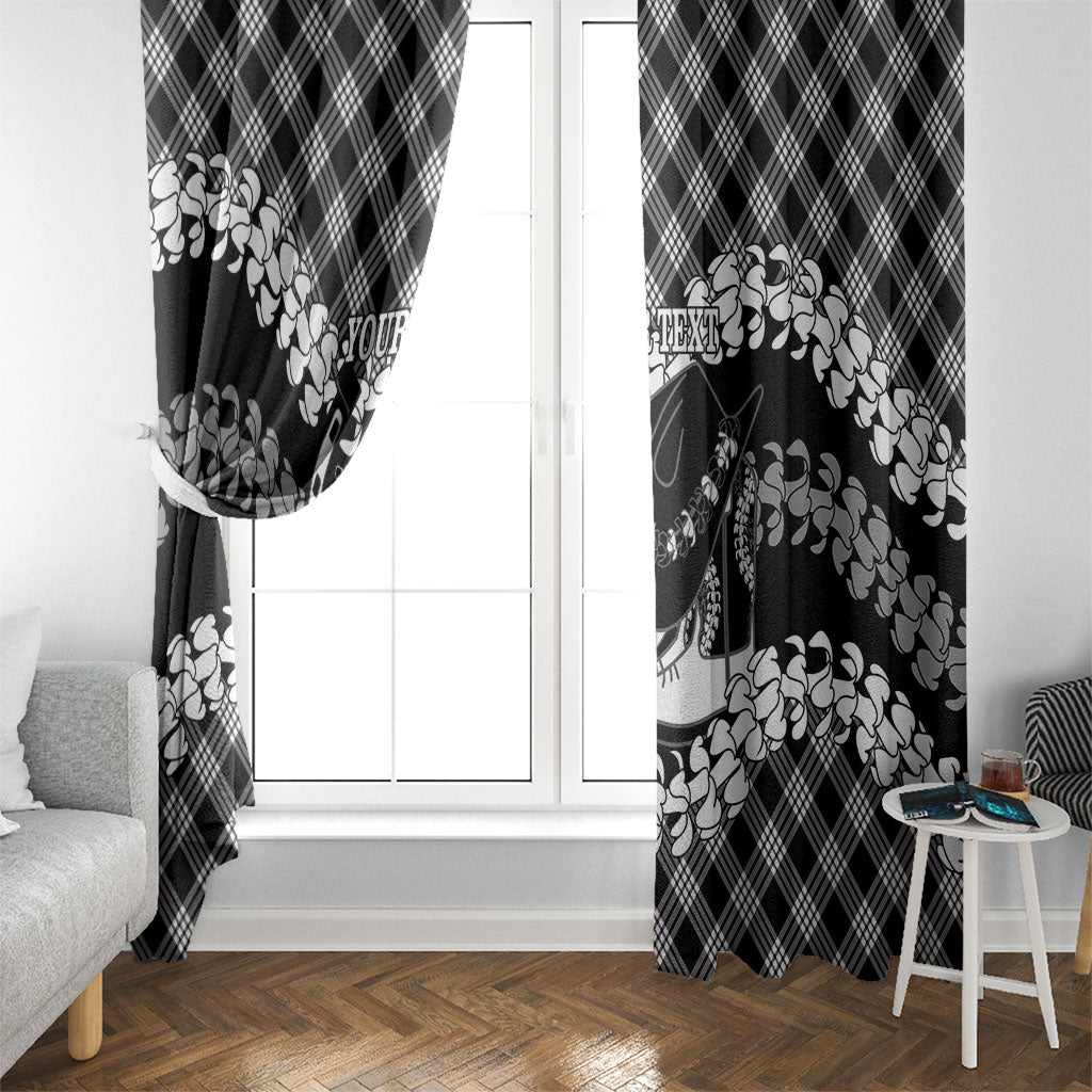Eleele Hawaii Cowboy Palaka Motifs Personalised Window Curtain Paniolo Festival Puakenikeni Lei LT14 - Polynesian Pride