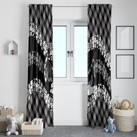 Eleele Hawaii Cowboy Palaka Motifs Personalised Window Curtain Paniolo Festival Puakenikeni Lei LT14 - Polynesian Pride