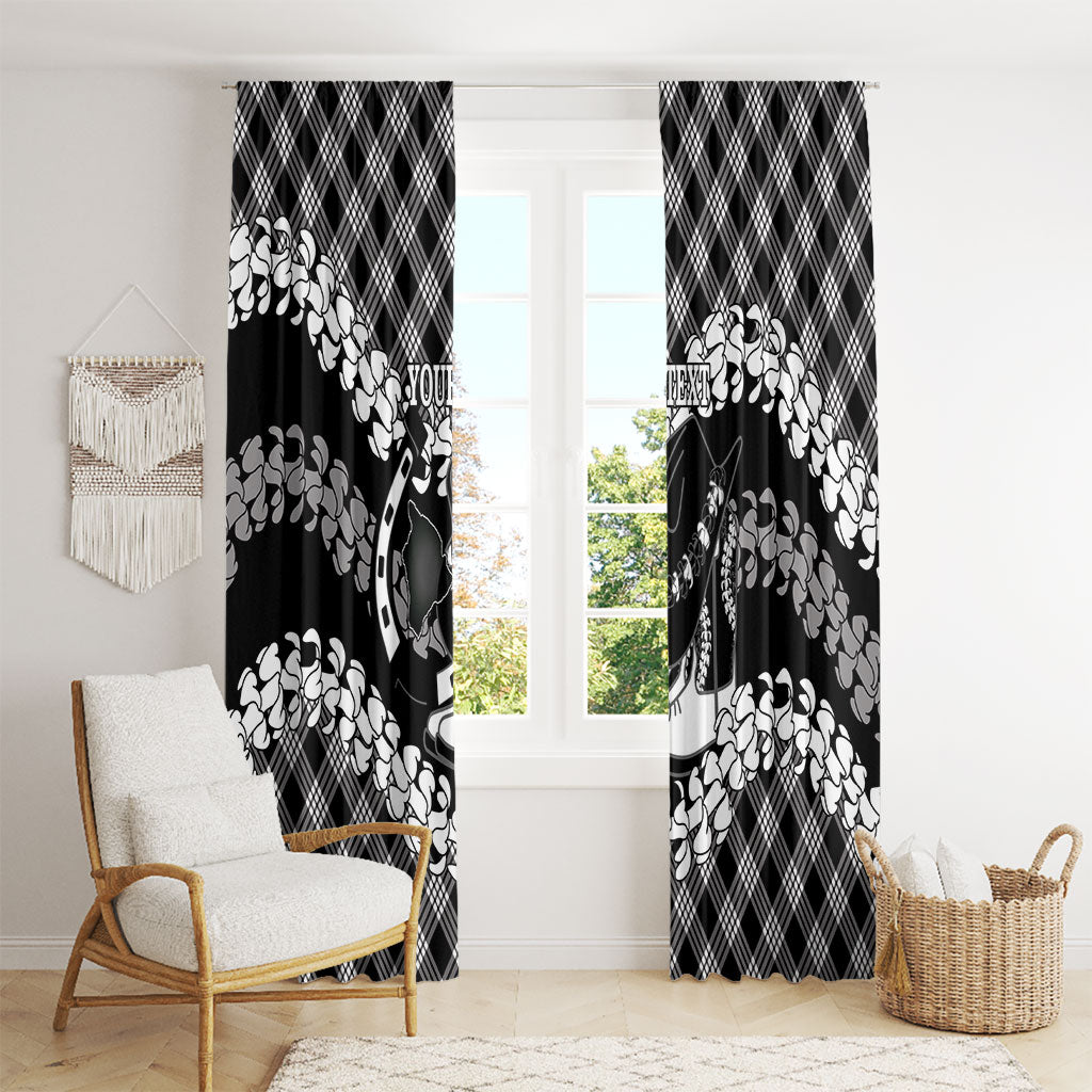 Eleele Hawaii Cowboy Palaka Motifs Personalised Window Curtain Paniolo Festival Puakenikeni Lei LT14 - Polynesian Pride