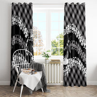 Eleele Hawaii Cowboy Palaka Motifs Personalised Window Curtain Paniolo Festival Puakenikeni Lei LT14 - Polynesian Pride