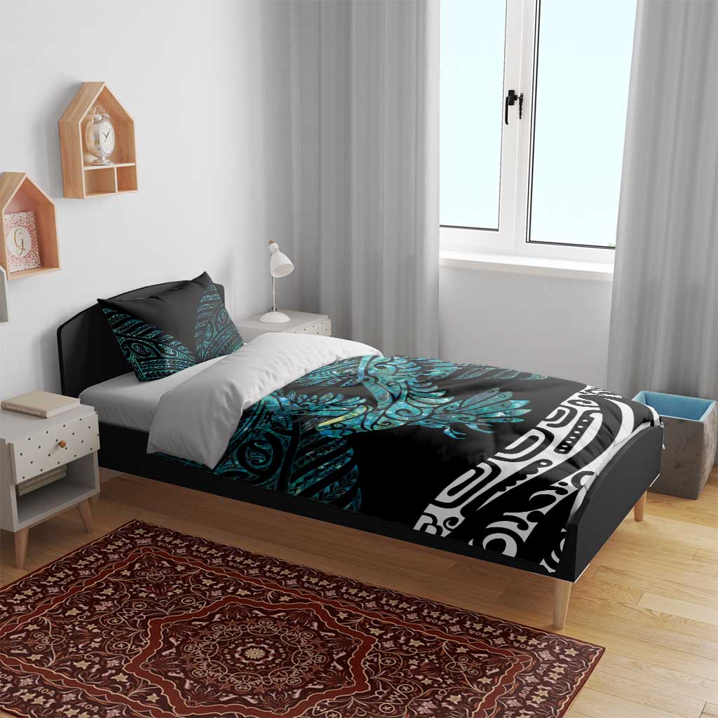 New Zealand Sulphur-crested Cockatoo Bedding Set Aotearoa Maori Mix Paua Shell