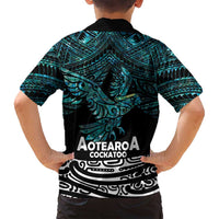 New Zealand Sulphur-crested Cockatoo Family Matching Long Sleeve Bodycon Dress and Hawaiian Shirt Aotearoa Maori Mix Paua Shell LT14 - Polynesian Pride