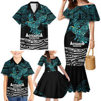 New Zealand Sulphur-crested Cockatoo Family Matching Mermaid Dress and Hawaiian Shirt Aotearoa Maori Mix Paua Shell LT14 - Polynesian Pride