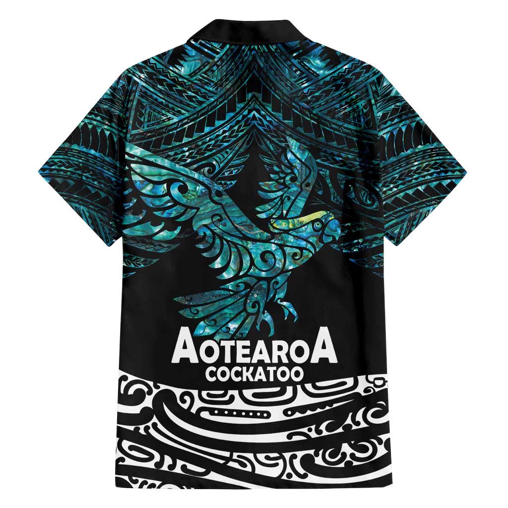 New Zealand Sulphur-crested Cockatoo Family Matching Summer Maxi Dress and Hawaiian Shirt Aotearoa Maori Mix Paua Shell LT14 - Polynesian Pride