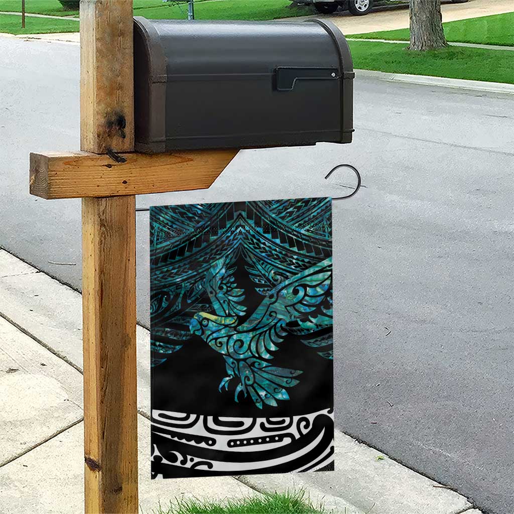 New Zealand Sulphur-crested Cockatoo Garden Flag Aotearoa Maori Mix Paua Shell
