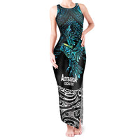 New Zealand Sulphur-crested Cockatoo Tank Maxi Dress Aotearoa Maori Mix Paua Shell
