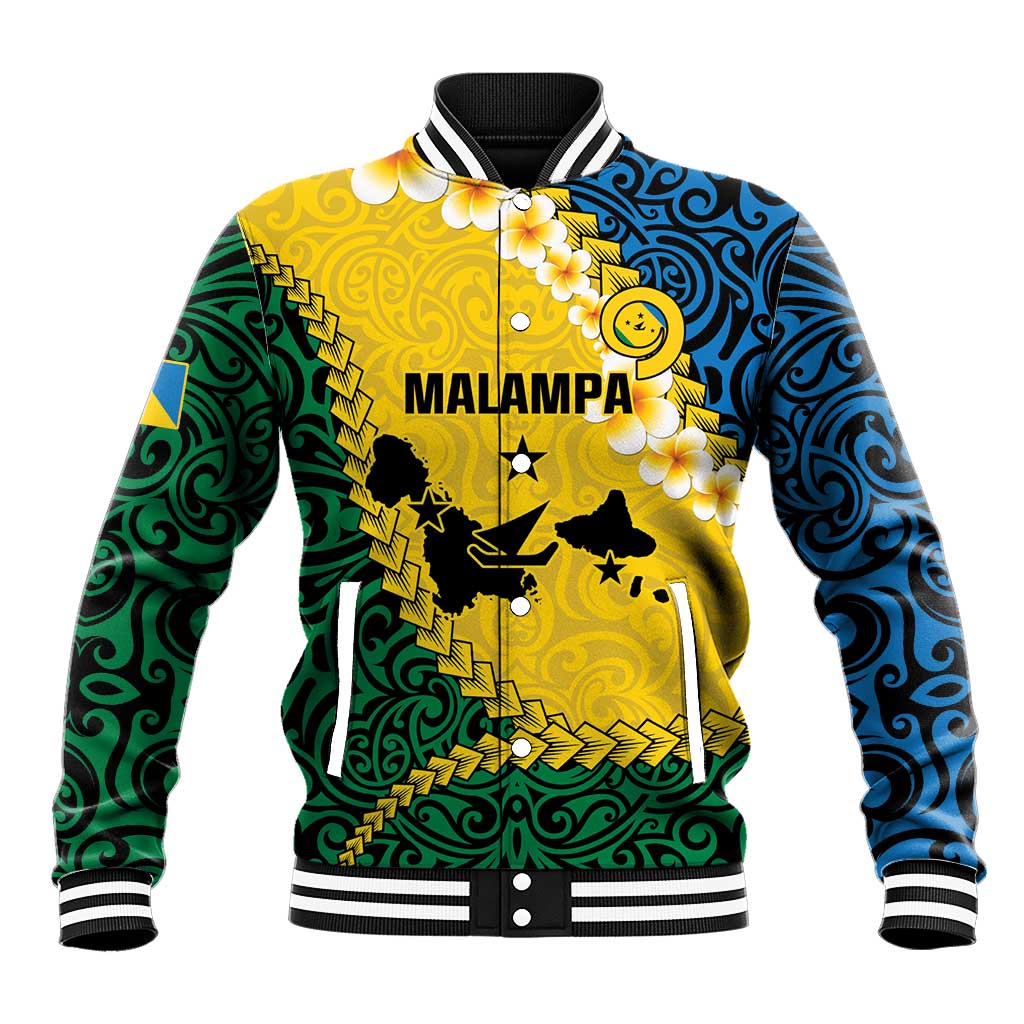 Malampa Province Baseball Jacket Vanuatu Map - Plumeria Flag Color
