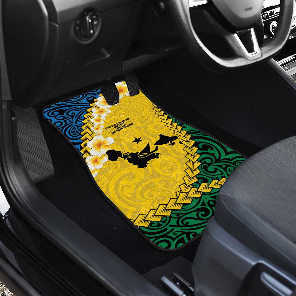 Malampa Province Car Mats Vanuatu Map - Plumeria Flag Color