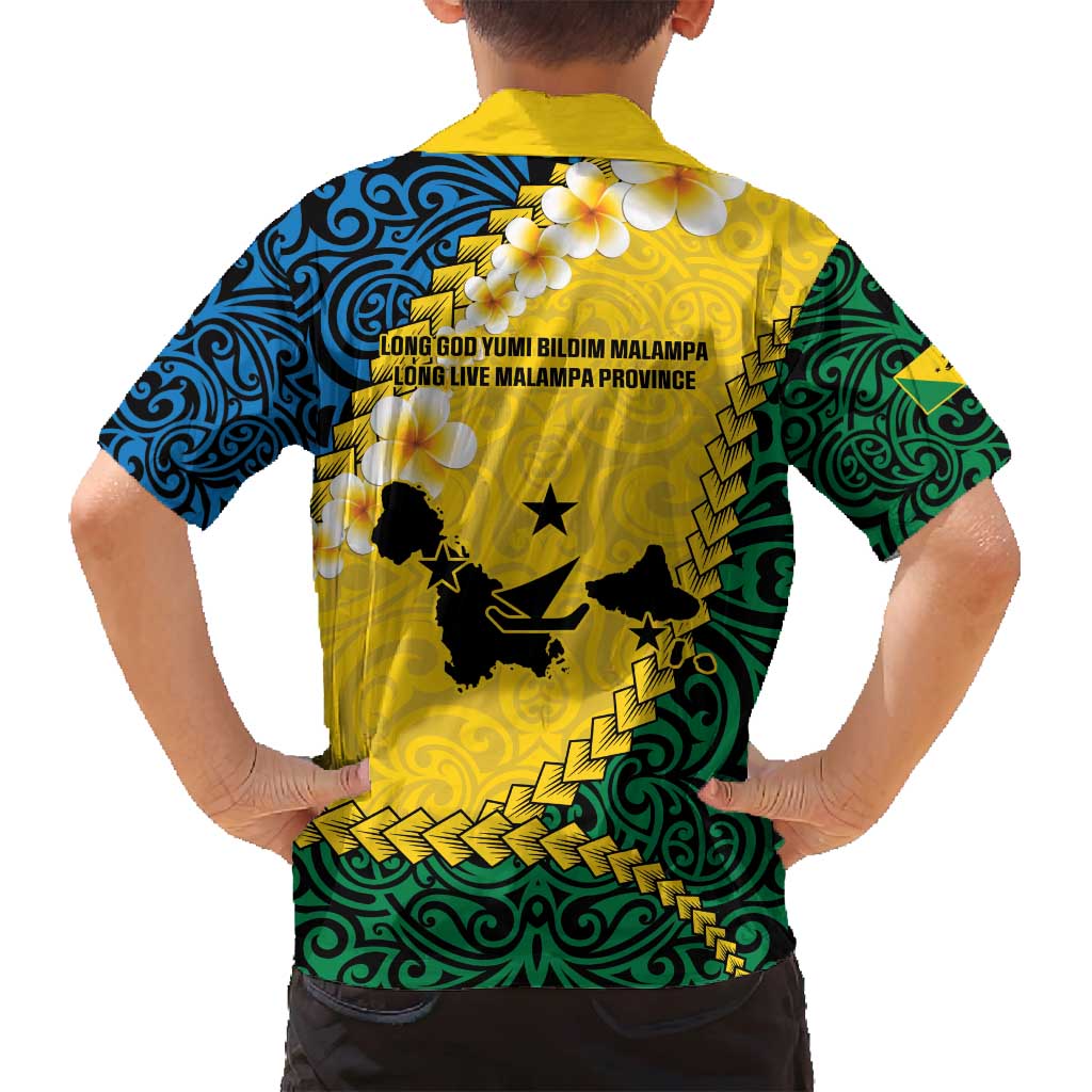 Malampa Province Family Matching Off Shoulder Maxi Dress and Hawaiian Shirt Vanuatu Map - Plumeria Flag Color LT14 - Polynesian Pride