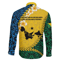 Malampa Province Family Matching Off Shoulder Maxi Dress and Hawaiian Shirt Vanuatu Map - Plumeria Flag Color LT14 - Polynesian Pride